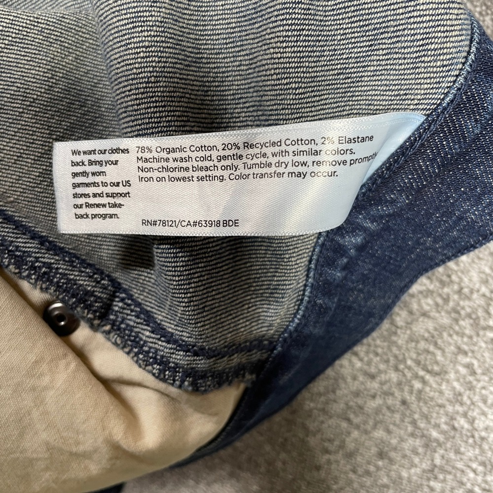 Eileen Fisher Womens Organic Cotton Seam Detail Tapered Jeans Blue Denim 14 - Picture 3 of 7